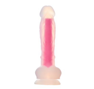 RADIANT SOFT SILICONE GLOW IN THE DARK DILDO LARGE PINK